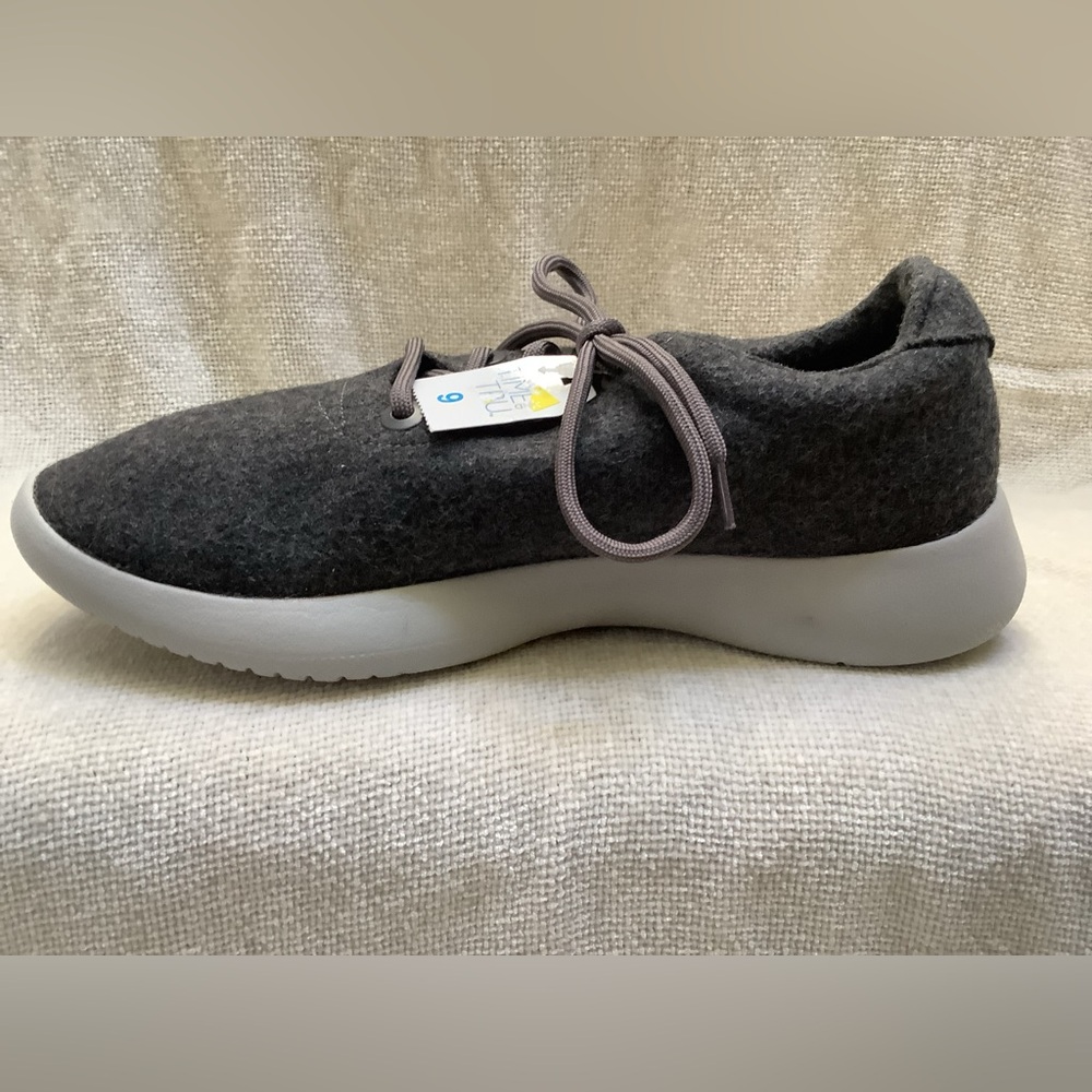 Time and Tru Gray Lace-Up Sneakers Shoes-Wool Like Fabric-Memory Foam-9M-NWT - Picture 4 of 14